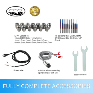 มอเตอร์แกนหมุน CNC ระบายความร้อนด้วยอากาศ ER11 1.5KW 65 มม. 110V/220V BT30 พร้อมชุด VFD สำหรับเครื่องแกะสลักเราเตอร์ ลดราคาพิเศษ - Product Image 4
