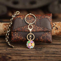 Mode fleur porte-clés goutte huile Floral porte-clés sac pendentif marguerite fleur porte-clés femmes hommes enfant petite amie voiture clé bijoux cadeau
