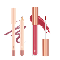 Ensemble gloss à lèvres mat et crayon à lèvres 2-en-1, hydratant, prix d'usine OEM ODM, marque privée, crayon à lèvres waterproof