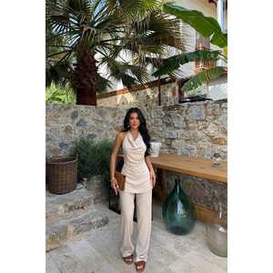 Ensemble de costume beige basique pour femmes - Product Image 3