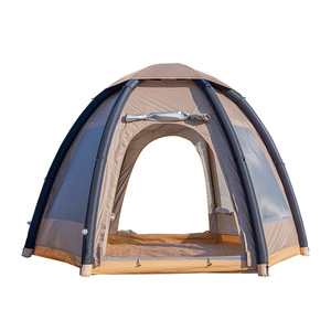 Tente Gonflable 4-5 Personnes, Montage Automatique, Double Couche Polyester, Tente de Camping Trois Saisons, Type Tube, Un Chambre, Avec Piquets - Product Image 4