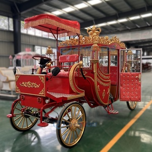 Luxurious Special Transportation Electric Carriage Best Selling Red Limousine Electric Vehicle Cart Royal Horse Carriage - Product Image 5