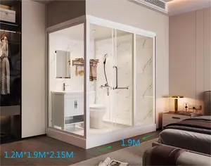 Toilettes portables et accessoires de salle de douche avec toilette de salle de bain ensemble de douche caravane salle de douche portes en verre