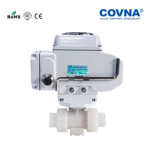 Válvula de Bola de PVDF Actuada por Plástico Resistente al Ácido CONVA DC24V 12V AC220V 110V DN15 1/2'' - Product Image 4