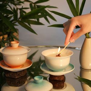 CAPRI&COOL Bougie d'aromathérapie en porcelaine avec couvercle, dégradé vert sarcelle, parfumée, décoration d'intérieur - Product Image 2