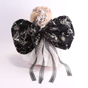 Ailes de Fée Noires 2026 Nouveau Style Filles Fête d'Halloween Enfants Tissu Dentelle Ailes de Papillon Ruban Noir Pâques Noël Fait Main - Product Image 1