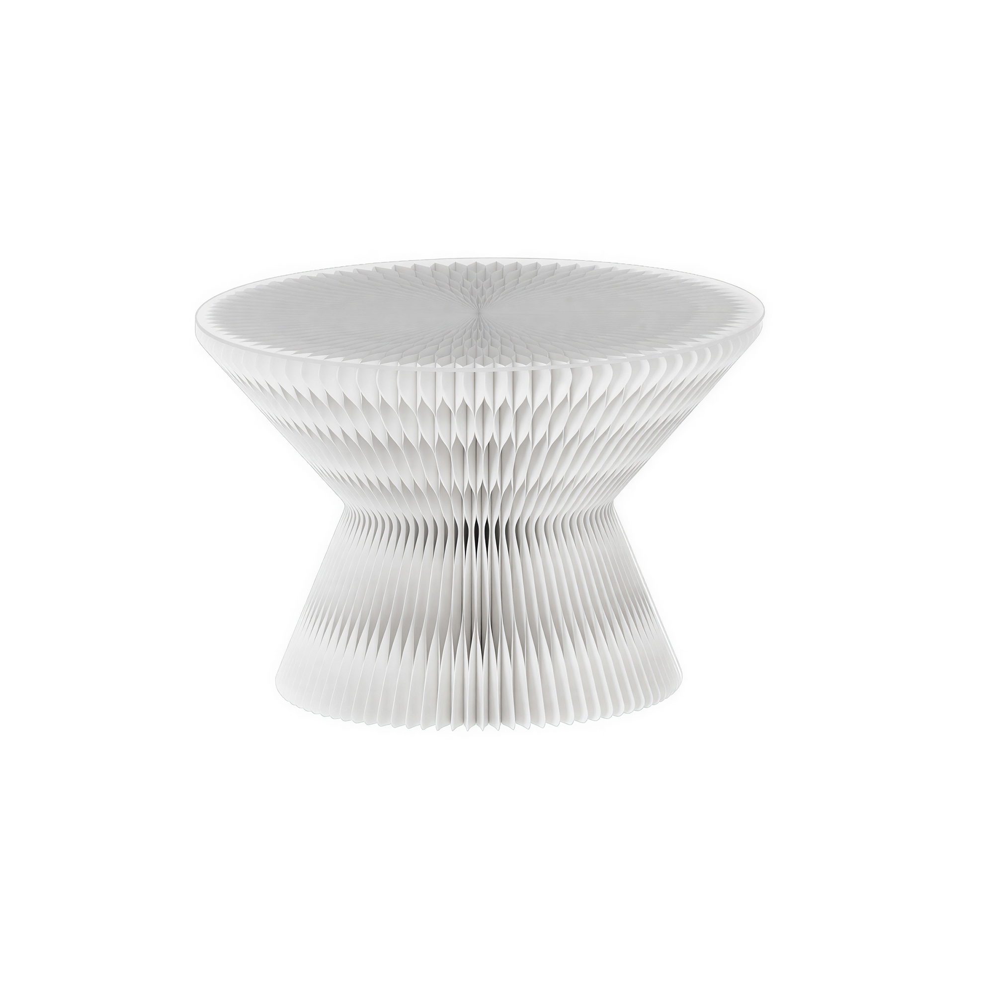 Table d'appoint en papier blanc