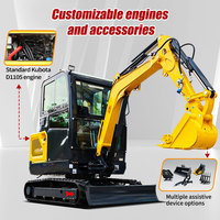 LIVRAISON GRATUITE CE EURO 5 Mini-excavatrice avec moteur Kubota 3,5 tonnes Prix bas Excavatrices 1 tonne 2 tonnes Petite pelle pour travaux de jardinage