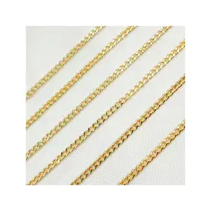GP 2.0mm 2.9mm by Meter Cuban Chain miami curb 14K Gold Filled permanent jewelry chains women jewelry gold filled