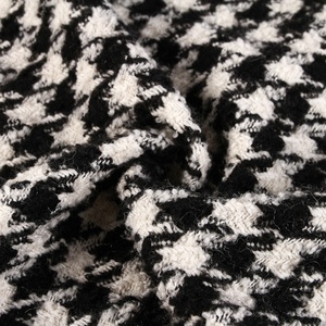 Tissu en velours à carreaux <span class=keywords><strong>de</strong></span> <span class=keywords><strong>pied</strong></span>-<span class=keywords><strong>de</strong></span>-<span class=keywords><strong>poule</strong></span> teint en fil, 30% laine, 30% acrylique, 40% polyester, pour <span class=keywords><strong>manteau</strong></span> femme - Product Image 2