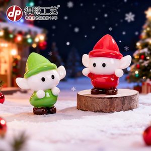 ตุ๊กตาเรซิ่นเอลฟ์คริสต์มาสขนาดเล็กสำหรับตกแต่งบ้านตุ๊กตาในช่วงเทศกาล - Product Image 3