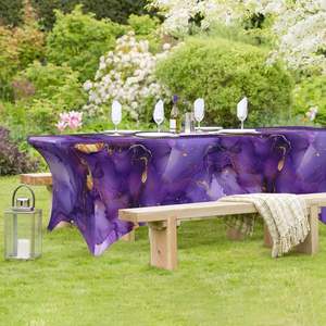 Nappes rectangulaires en marbre violet, luxe, extensibles, en spandex, pour mariage, banquet, décoration de la maison, stock, hôtels, Chine - Product Image 2