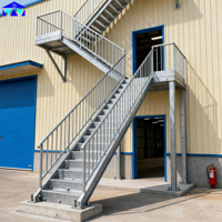 Escalier en acier préfabriqué moderne, durable et de haute qualité, pour atelier, différents styles, bâtiments en structure acier