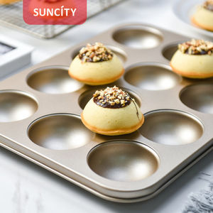 Suncity Half Circle Cake Mold 12 Cup Carbon Steel Baking Pan For Home Use - Product Image 2