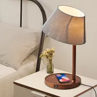 Nova lâmpada de madeira inteligente, usb + celular, wireless, carregamento, hotel, quarto, lâmpada de cabeceira, lâmpada nórdica, iluminação de escritório, luminária de mesa