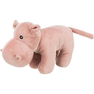 Peluche Hippopotame Rose 25 cm avec Sonnette pour Chiens – Jouet Doux et Moelleux - Product Image 1