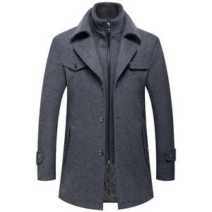 Simplee-veste d'affaires en coton pour hommes, <span class=keywords><strong>manteau</strong></span> décontracté, grande taille, tenue de ville, formel, mode Double col, manteaux en <span class=keywords><strong>laine</strong></span>, collection automne hiver 2022 - Product Image 2