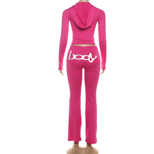 Toptan Trendy popüler 2025 kadın güz moda Hoodie eşofman <span class=keywords><strong>2</strong></span> parça pantolon seti - Product Image 2