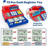 Caisse enregistreuse jouet EPT Supermarket avec microphone à son réel, calculatrice et cartes de crédit pour enfants