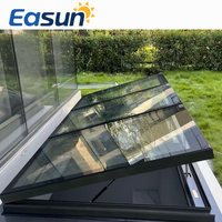 Fenêtre de toit électrique automatique à double vitrage avec cadre en aluminium, étanche, à ouverture battante, avec contrôle anti-insectes, directement de l'usine
