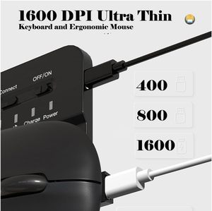 Teclado y Ratón BT, Teclado con Ratón para Tablet, Teclado y Ratón Rosa para iPad - Product Image 2