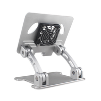 Support pour ordinateur portable pliable pratique et réglable en alliage d'aluminium avec ventilateur de refroidissement pour bureau/jeux et iPad Tablet PC Portable Use