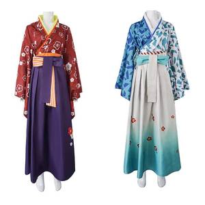 2026 Amelia Women's Faux Fur Kimono Cosplay Dress with Florals-National Asia-Pacific Island Clothing & Accessories - Product Image 1