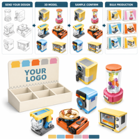 Ensemble de blocs de construction pour petits appareils électroménagers personnalisés avec cafetière, mixeur et four, jouets éducatifs pour enfants pour l'assemblage en DIY
