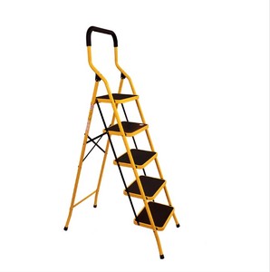 Scala di fabbrica a basso prezzo EN 131 scala in acciaio pieghevole gialla fissa per le pulizie - Product Image 6