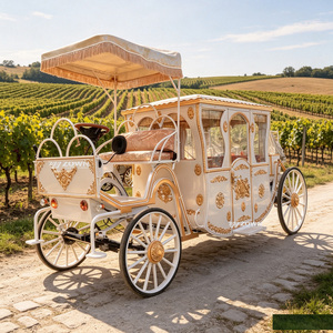 Antique Style Royal Wedding Horse Drawn Carriage Polished Surface Vintage Wagon For Holiday Celebration Outdoor Performance - Product Image 1