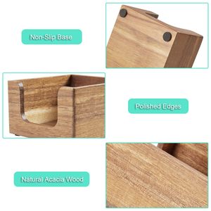 Support de notes autocollantes en bois de 3 pouces, distributeur de notes post-it, organisateur de blocs-notes adhésifs pour fournitures de bureau - Product Image 4