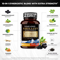 Capsules de complément alimentaire à base de Shilajit de l'Himalaya et d'Ashwagandha naturelle pour le soutien immunitaire et l'augmentation de l'énergie chez l'adulte