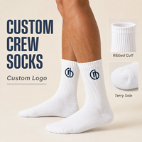 Chaussettes de sport en coton doux personnalisées avec logo, chaussettes d'entraînement pour hommes avec coussinets en tissu éponge