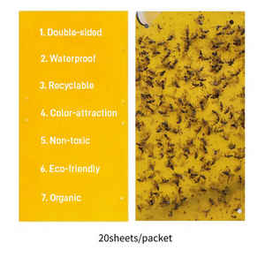 20*10 CM sarı tuzaklar tarımsal seralar haşere böcekler katil kontrol açık sarı yapışkan tuzak tutkal levha böcek Catcher - Product Image 2
