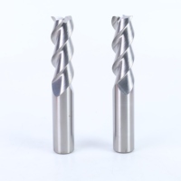 Fraise à queue carrée en carbure monobloc à 3 cannelures pour aluminium, à hélice élevée, polie, à queue droite, outil CNC
