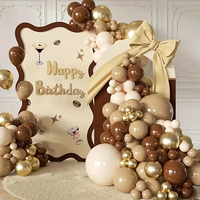 Kit de guirlande d'arche de ballons rétro marron doré 109 pièces, ballons en latex DIY pour la décoration de mariage, anniversaire, baptême, fête de Cummpleanos