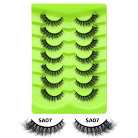 Faux cils russes en bande, courbure D et DD, effet 3D, en vison synthétique, volumineux et légers, pour un look naturel et une extension de cils, pour usage quotidien