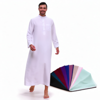 Tissu 100% polyester filé 90 g/m² Largeur : 43/44 pouces Tissage uni pour Thobe arabe professionnel et vêtements pour hommes