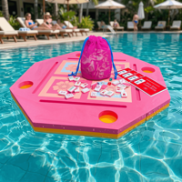 Tapis flottant octogonal portable et pliable, style américain, pour jeu de Mahjong et de Poker, en matériau EVA, résistant à l'eau, pour divertissement aquatique