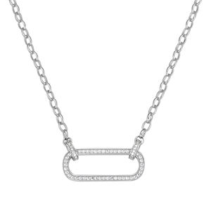 <b>Silver</b> 925 Necklace with Oval <b>Pendant</b> - Product Image 1