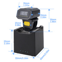 YJFIRST YJ-6602 Mini Escáner de Código de Barras Inalámbrico de 2.4G, Lector de Códigos QR Pequeño para Dedos, Compatible con Tablets Android