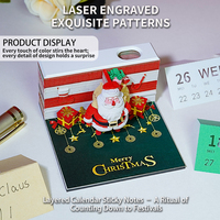 Autocollants Kawaii personnalisables Journal Cadeau Creative 3D Blocs-Notes 2026 Calendrier de Noël 3D