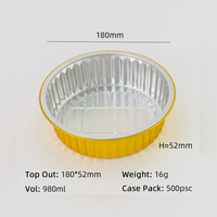 Conteneur en aluminium doré et argenté moderne de 14,5 oz, plat rond de qualité supérieure pour l'emballage alimentaire de luxe à emporter, plateau de service pour la restauration