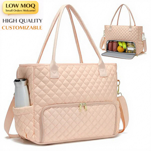 Bolsos acolchados para el almuerzo y portátiles, bolsa grande de nailon para el almuerzo para mujer, lo último en bolsos multifuncionales personalizados, impermeables y con aislamiento térmico. - Product Image 1