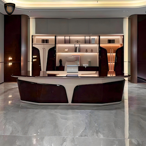 Ánh sáng sang trọng màu nâu rắn gỗ nội thất văn phòng tiêu chuẩn cao Modular văn phòng bàn cho nhà CEO quản lý bàn làm việc - Product Image 2