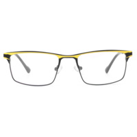 Armazón de Lentes Ópticas de Metal de Diseño Moderno 2025, Estilo Rectangular con Estampado de Colores, Armazones de Lentes de Negocios Unisex