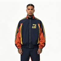 Veste de sport unisexe American Vintage à col montant et blocs de couleur, style universitaire