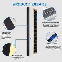 Lumière LED murale extérieure moderne pour jardin, imperméable, solaire, pour la maison, montage extérieur