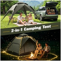 Tente de camping familiale d'extérieur pour 4-5 personnes, imperméable, amovible, portable, tente instantanée à montage rapide, tente de camping à double couche