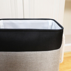 Cesta organizadora de almacenamiento de juguetes para niños de lino y algodón plegable de alta calidad, estantes, cestas de tela PE plegables para uso en lavandería - Product Image 6